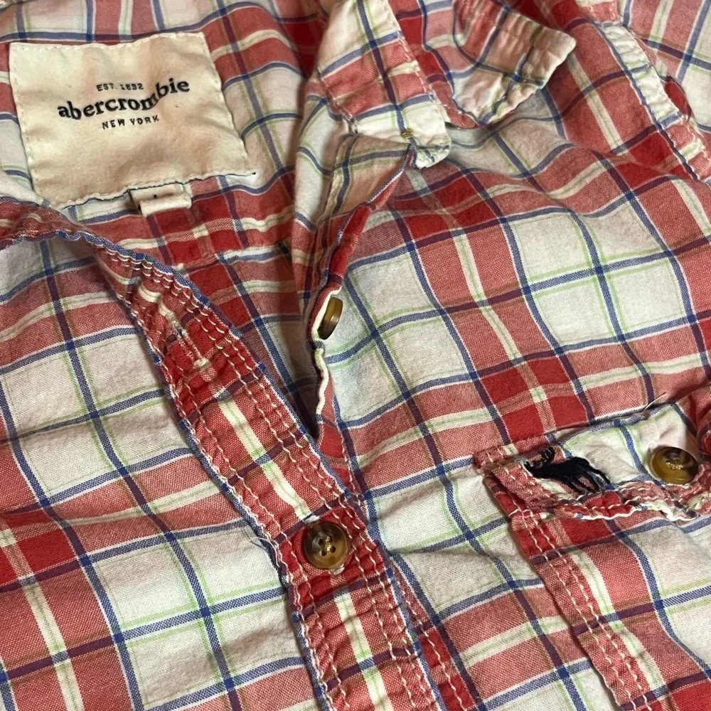 Abercrombie‎ Kids Size XS Vintage Y2K Button Up Plaid Shirt